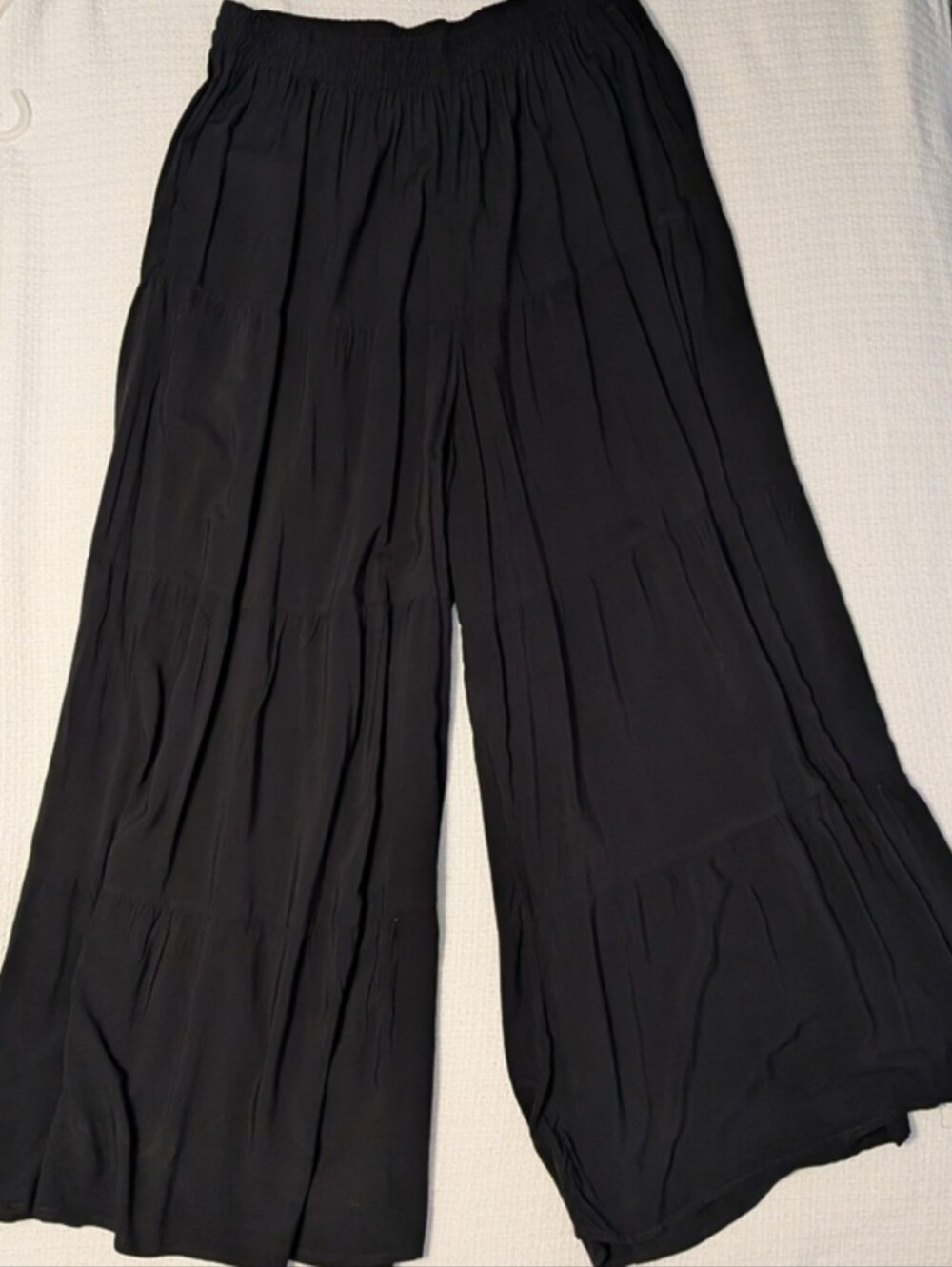 Eloquii Black Wide-Leg Tiered Palazzo Pants - Picture 4 of 12